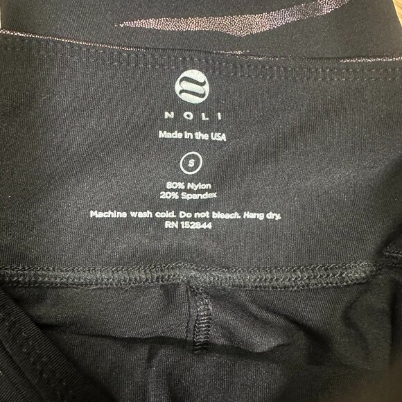 Noli Tigress Leggings Full Length High Waisted Black Metallic Tiger Stripe S - Picture 4 of 6